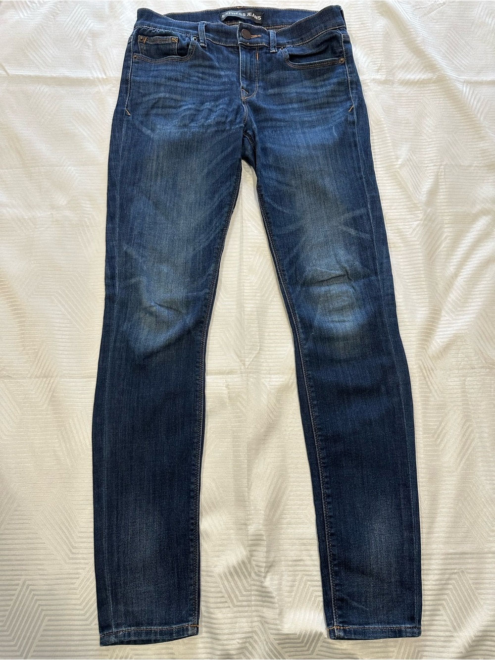 Express Mid-Rise Legging Jeans Dark Wash Size 6L (Long)